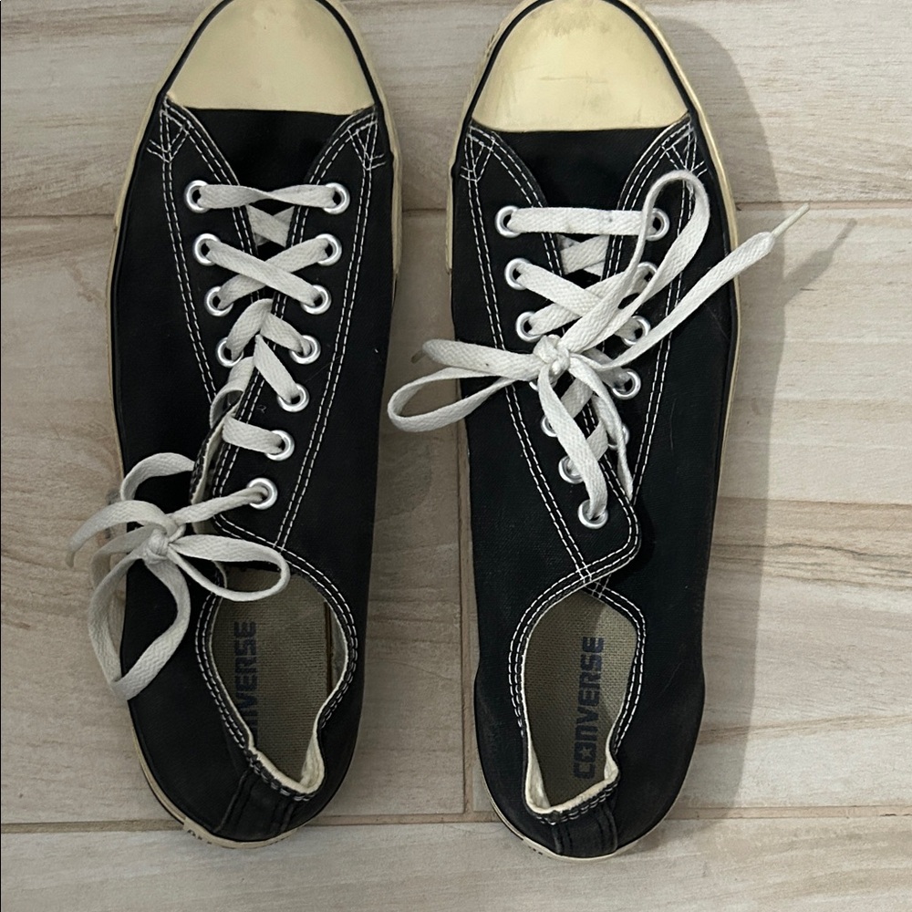 Converse Black and Cream Low-Tops